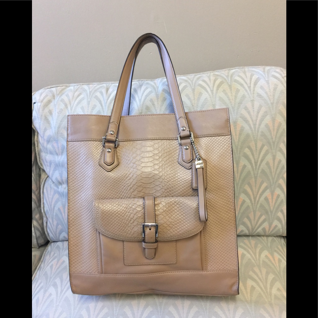 Coach Python Embossed Tote